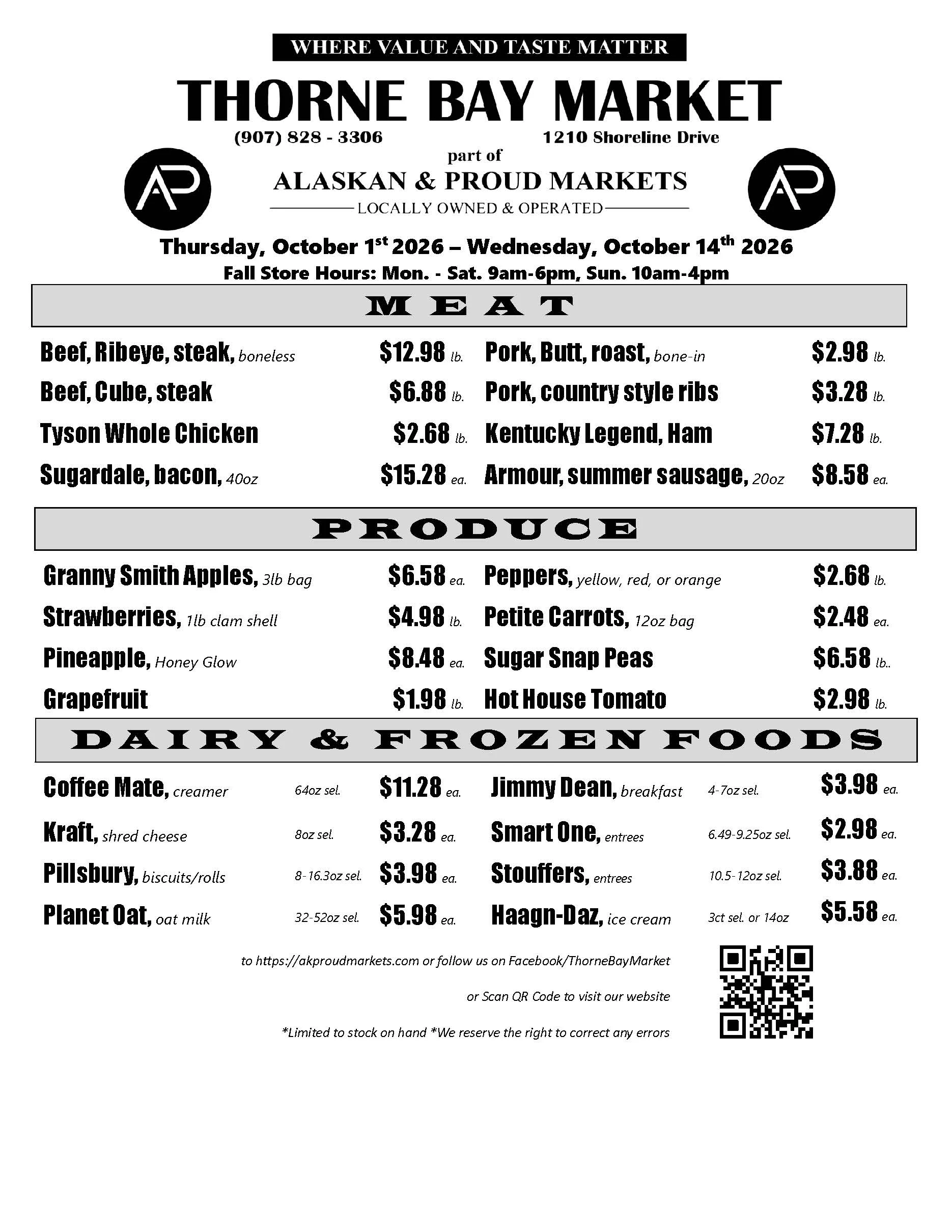 Alaskan Proud Markets Ketchikan | << Back What's On Sale? Ketchikan Thorne Bay - Page 5