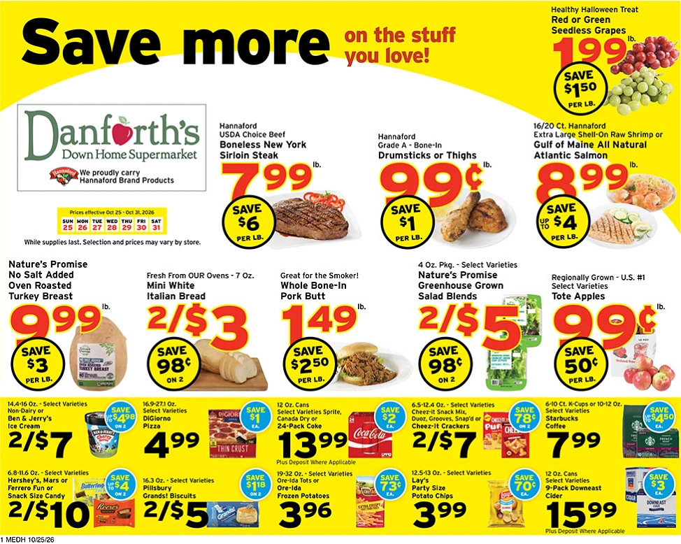 Danforth's Down Home Supermarket Weekly Ad - Page 1