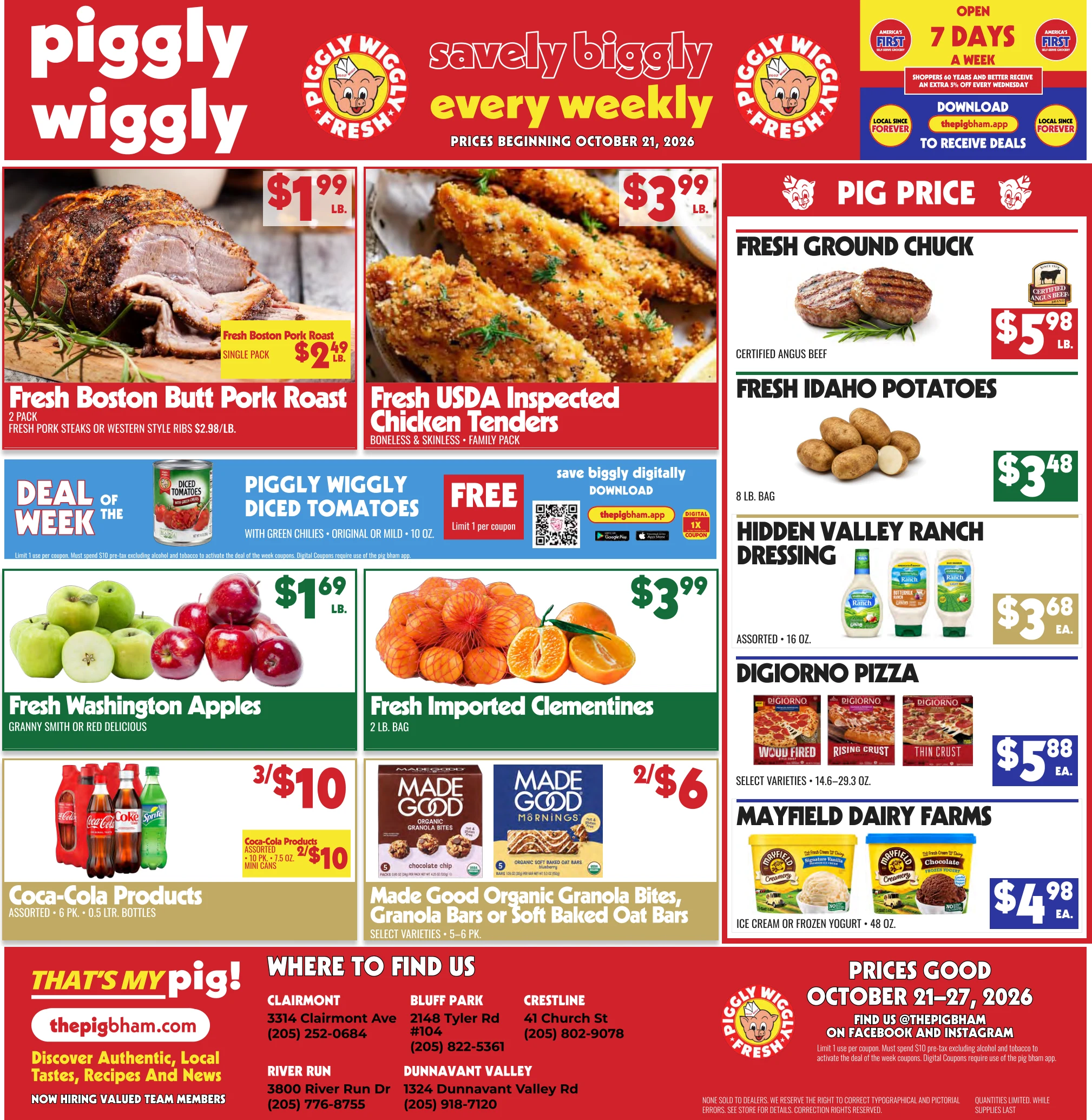 Piggly Wiggly ThePig Weekly Ad (Bluff Park Clairmont Crestline Dunnavant Valley Homewood River Run) - Page 1