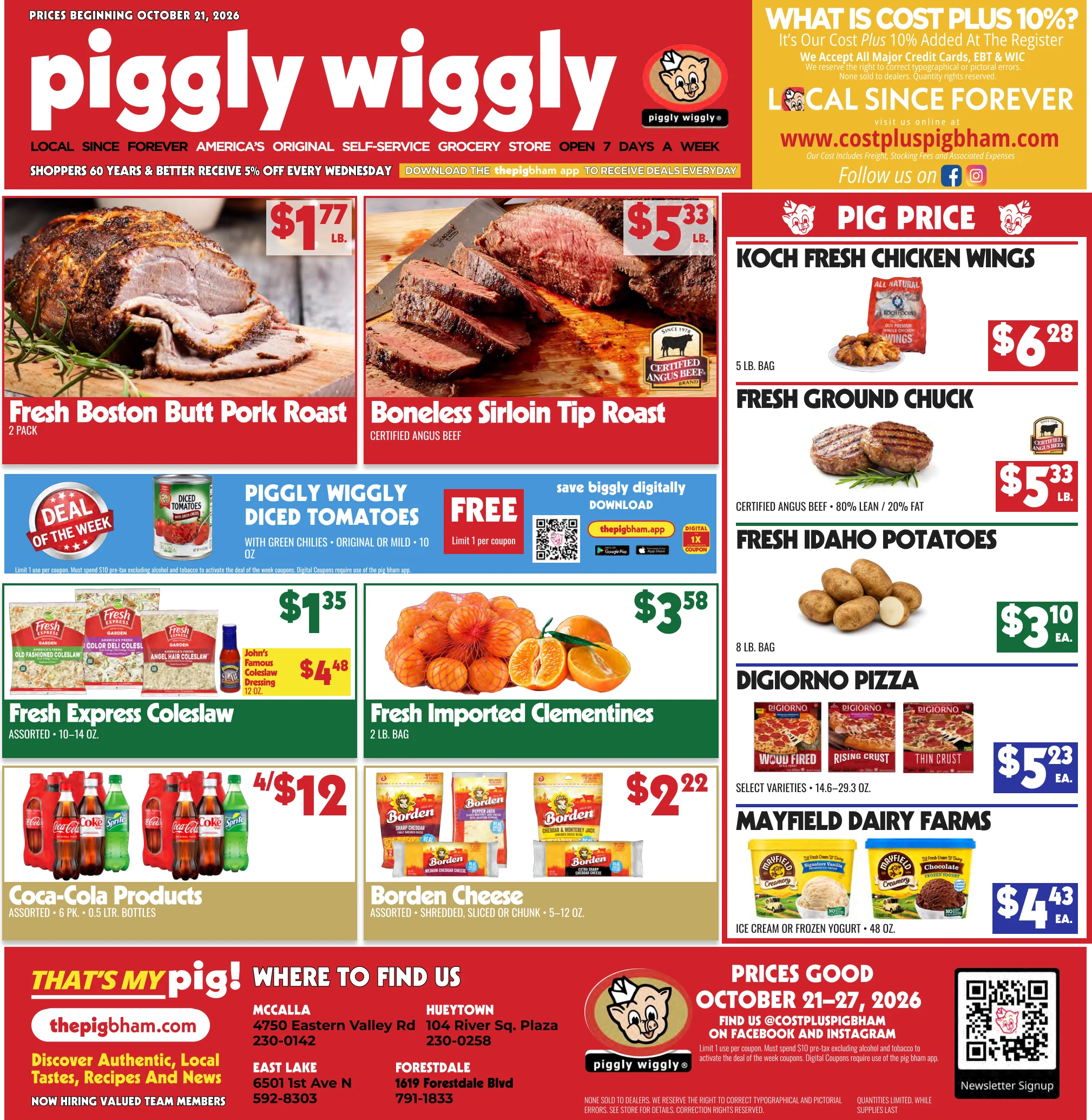 Piggly Wiggly ThePig Weekly Ad (East Lake Forestdale Hueytown McCalla) - Page 1