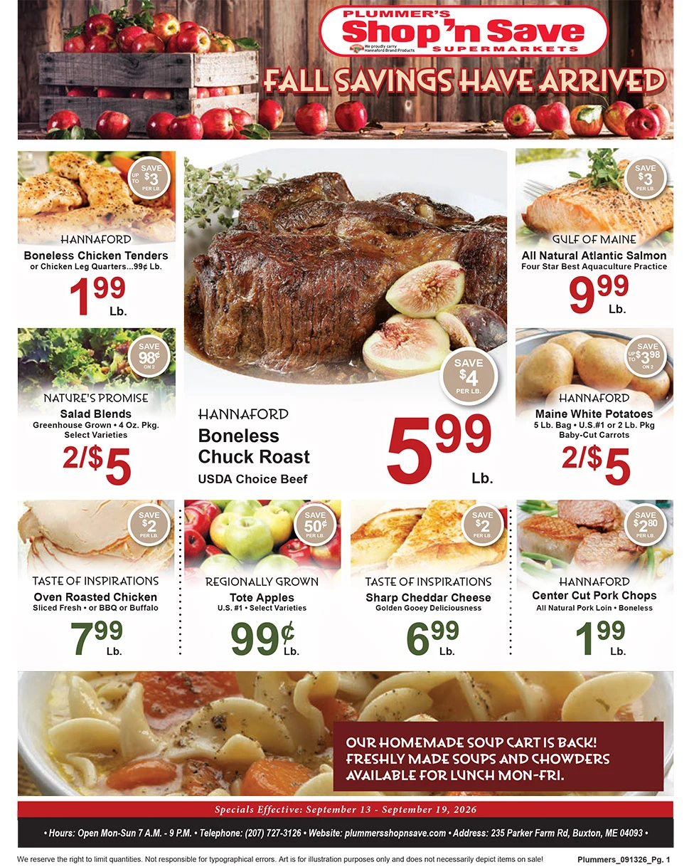 Plummer's Shop 'n Save Weekly Sales Flyer - Page 1