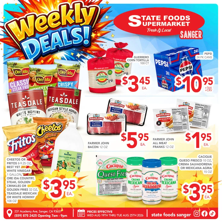 State Foods - Sanger Weekly Ad - Page 1