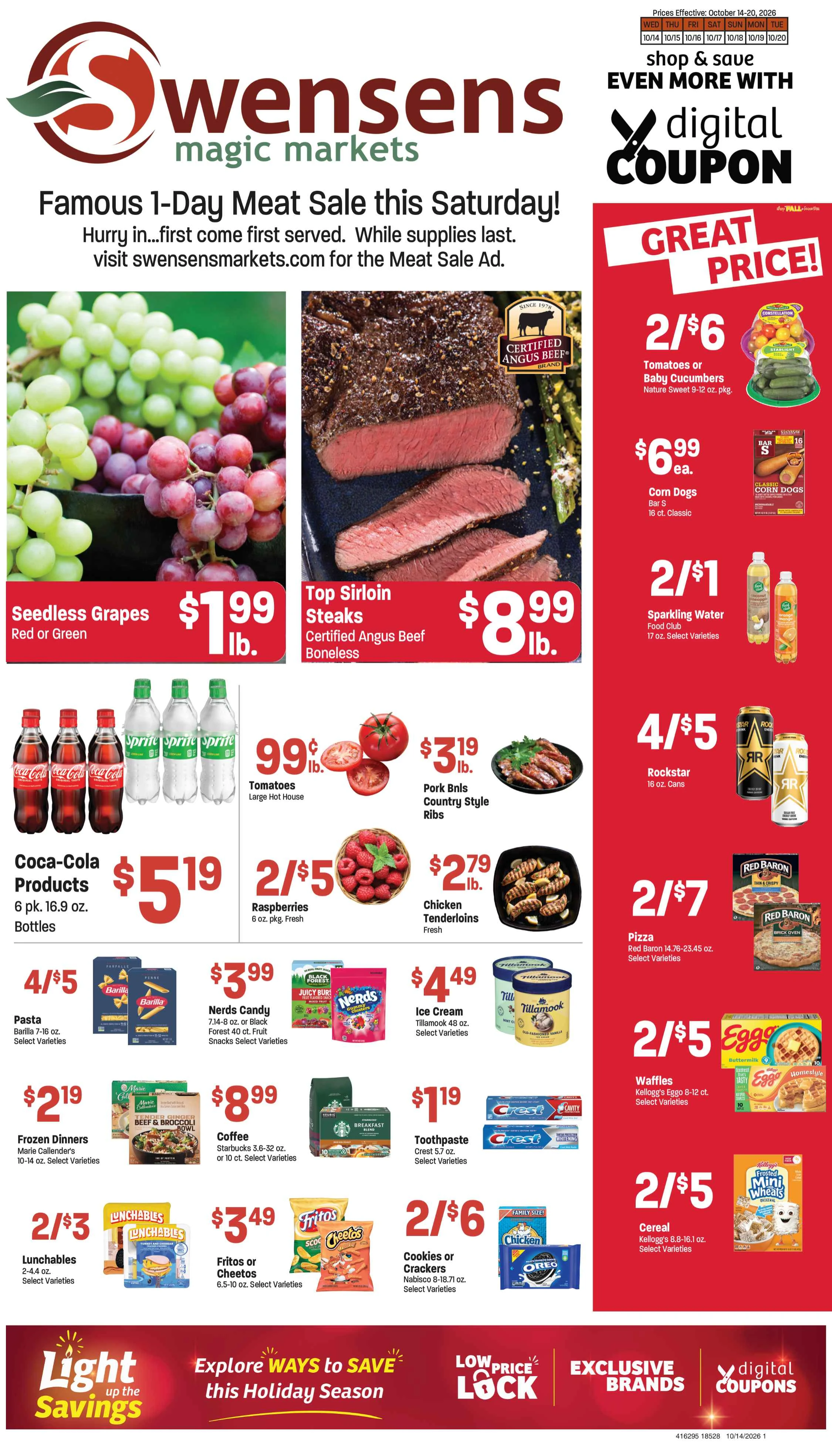 Swensen's Markets AD - Swensen's Ad Week of 10/14/26 thru 10/20/26 - Page 1